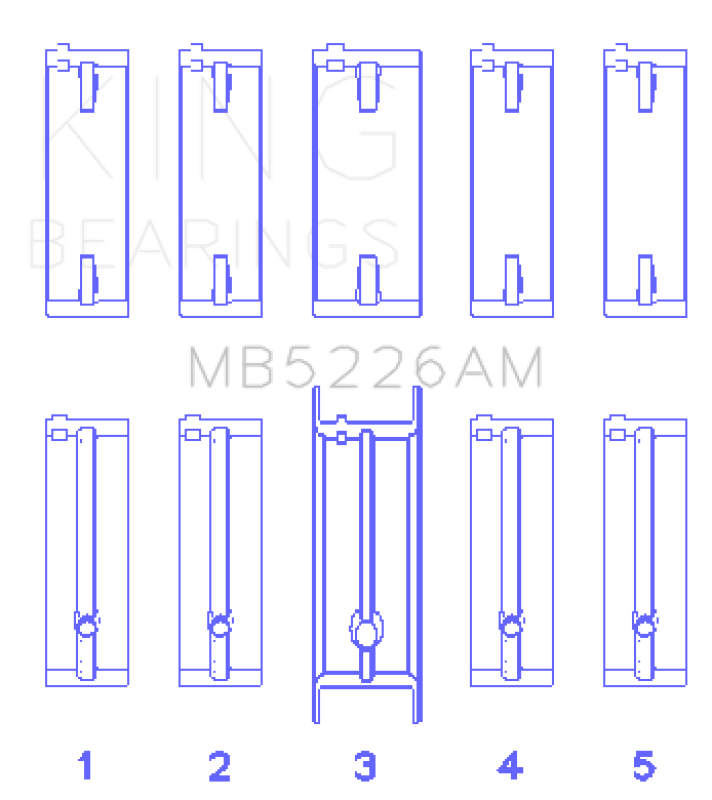 King Engine Bearings Mazda 626 F8 (Size +0.50mm) Main Bearing Set