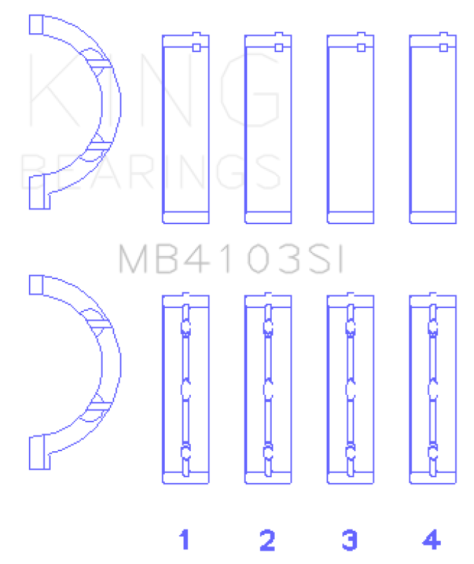 King Engine Bearings Chrysler 197 (Size +0.50mm) Main Bearing Set