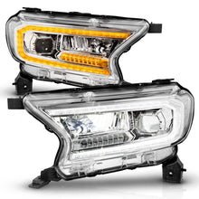 이미지를 갤러리 뷰어에 로드 , ANZO 19-23 Ford Ranger Full LED Projector Headlights w/ Initiation &amp; Sequential - Chrome