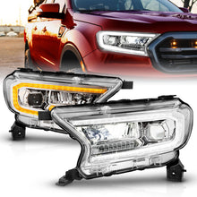 將圖片載入圖庫檢視器 ANZO 19-23 Ford Ranger Full LED Projector Headlights w/ Initiation &amp; Sequential - Chrome