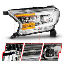 將圖片載入圖庫檢視器 ANZO 19-23 Ford Ranger Full LED Projector Headlights w/ Initiation &amp; Sequential - Chrome