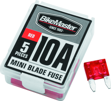 이미지를 갤러리 뷰어에 로드 , BikeMaster 5Piece 10A Replacement Mini Blade Fuse