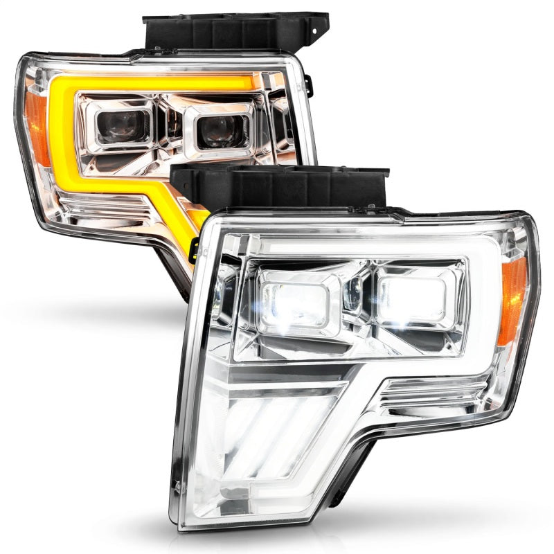 ANZO 09-14 Ford F-150 Full LED Proj Faros delanteros con función de inicio - Cromo