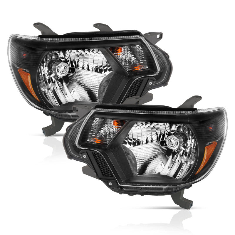 ANZO 2012-2015 Toyota Tacoma Crystal Faros delanteros negros