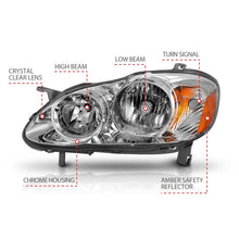 Charger l&#39;image dans la galerie, ANZO 2005-2008 Toyota Corolla Crystal Headlight Chrome Amber