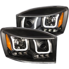 이미지를 갤러리 뷰어에 로드 , ANZO 2006-2008 Dodge Ram 1500 Projector Headlights w/ U-Bar Black