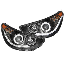 Charger l&#39;image dans la galerie, ANZO 2012-2013 Hyundai Accent Projector Headlights w/ Halo Black (CCFL)