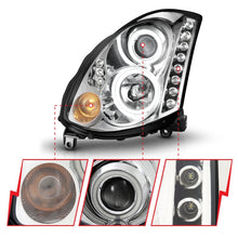 Charger l&#39;image dans la galerie, ANZO 2003-2007 Infiniti G35 Projector Headlights w/ Halo Chrome (CCFL) (HID Compatible)