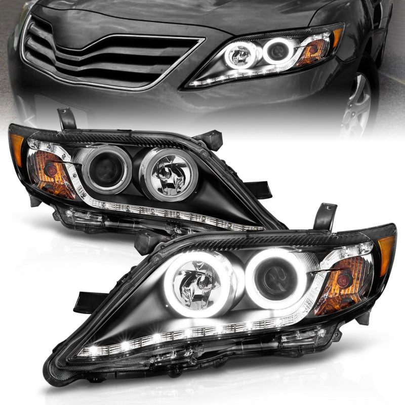 ANZO 2010-2011 Toyota Camry Proyector Faros delanteros con Halo Black (CCFL)