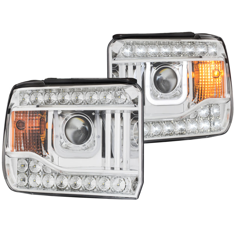 ANZO 2014-2015 Gmc Sierra Proyector Faros delanteros con barra en U cromada