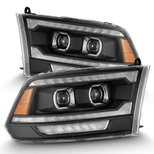 Laden Sie das Bild in den Galerie-Viewer, AlphaRex 09-18 Dodge Ram 2500 LUXX LED Proj Headlights Plank Style Blk w/Activ Light/Seq Signal/DRL