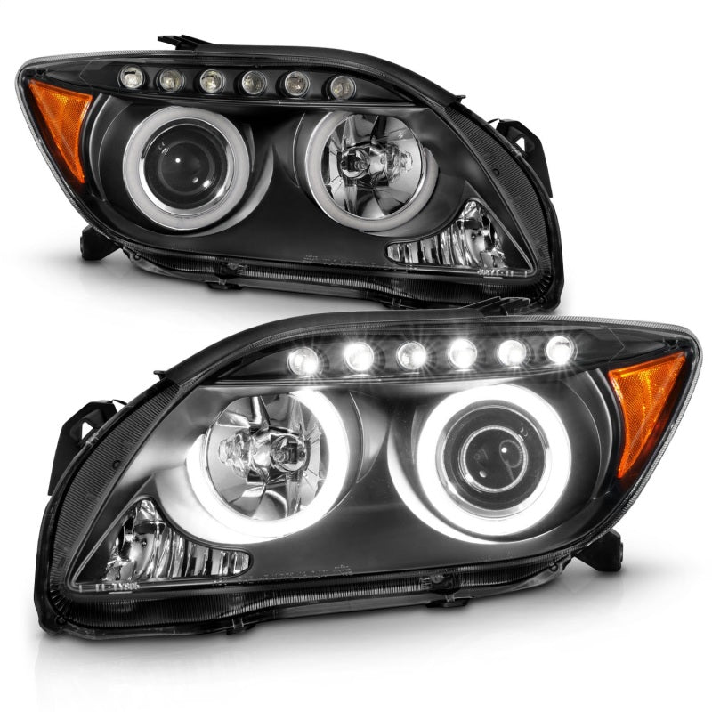 ANZO 2005-2010 Scion Tc Proyector Faros delanteros con Halo Black (CCFL)