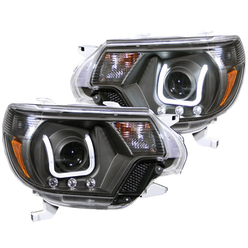 ANZO 2012-2015 Toyota Tacoma Proyector Faros delanteros con barra en U Negro