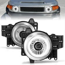 Laden Sie das Bild in den Galerie-Viewer, ANZO 2007–2013 Toyota Fj Cruiser Projektor-Scheinwerfer mit Halo-Chrom