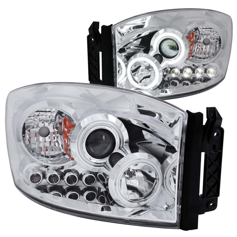 ANZO 2006-2008 Dodge Ram 1500 Faros delanteros proyectores con Halo Chrome (CCFL)