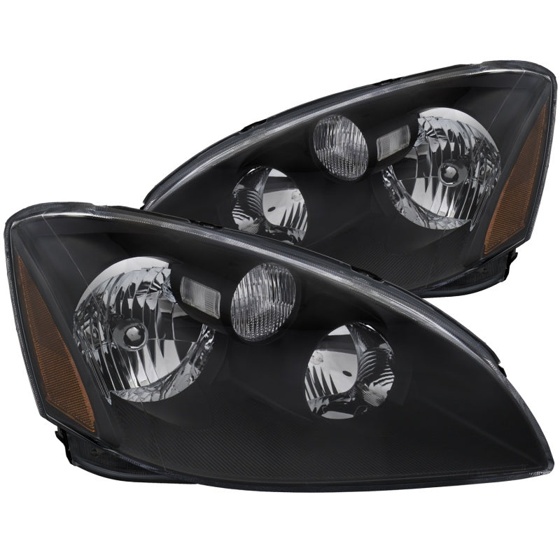 ANZO 2002-2004 Nissan Altima Crystal Faros delanteros negros