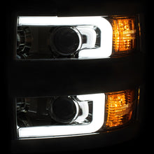 將圖片載入圖庫檢視器 ANZO 2015-2016 Chevrolet Silverado Projector Headlights w/ Plank Style Design Chrome w/ Amber