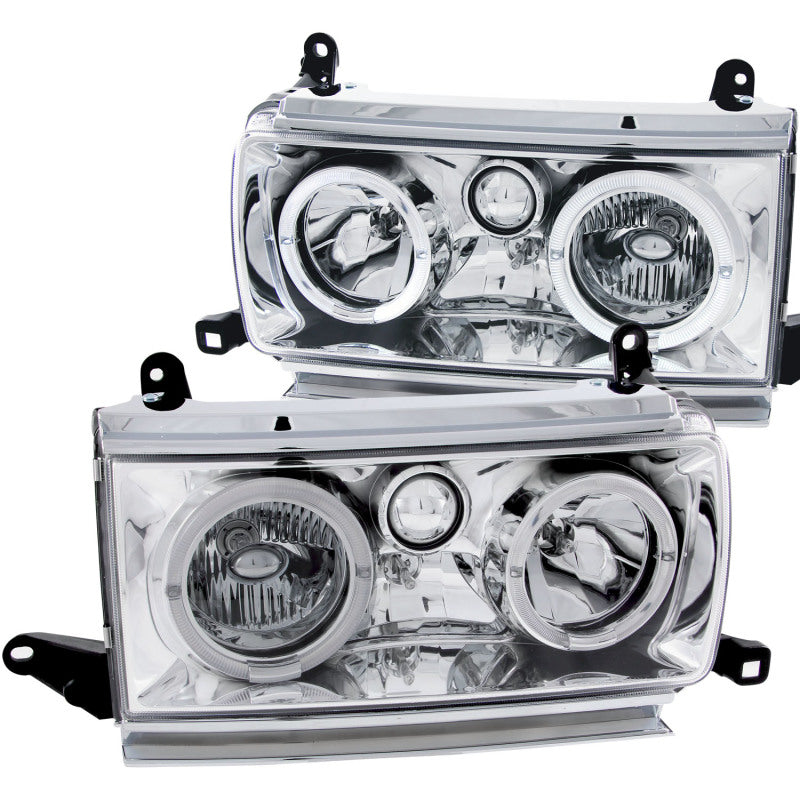 ANZO 1991-1994 Toyota Land Cruiser Faros delanteros de cristal con Halo Chrome