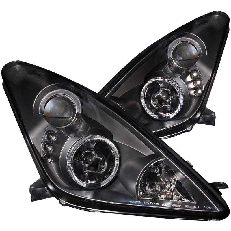 ANZO 2000-2005 Toyota Celica Proyector Faros delanteros con Halo Negro