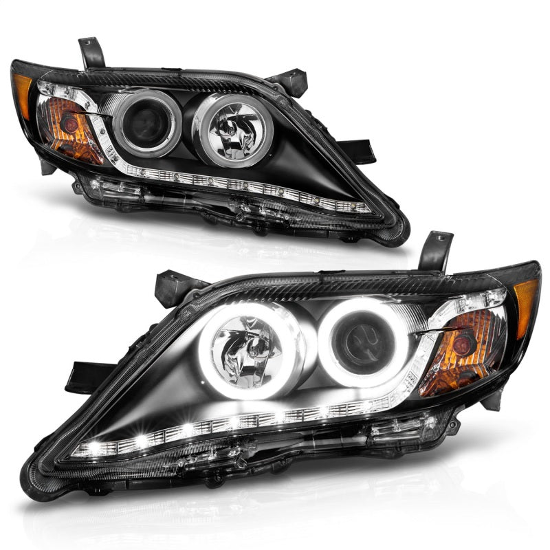 ANZO 2010-2011 Toyota Camry Proyector Faros delanteros con Halo Black (CCFL)