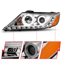 이미지를 갤러리 뷰어에 로드 , ANZO 2011-2013 Kia Sorento Projector Headlights w/ Halo Chrome (CCFL)