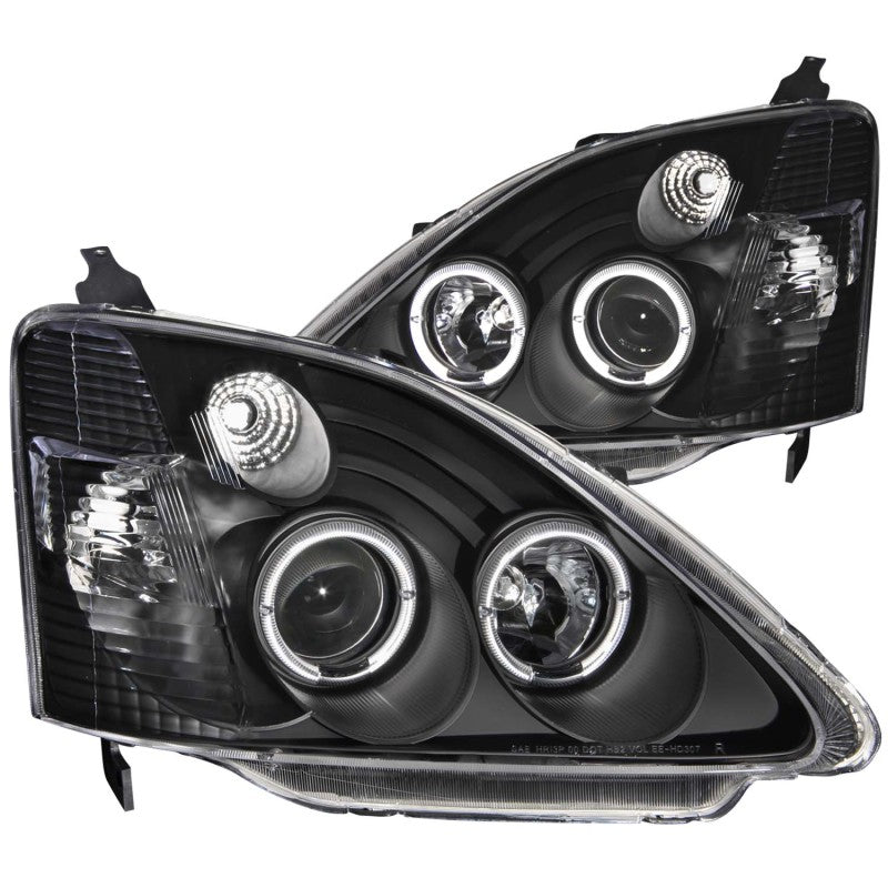 ANZO 2002-2004 Honda Civic Proyector Faros delanteros con Halo Negro