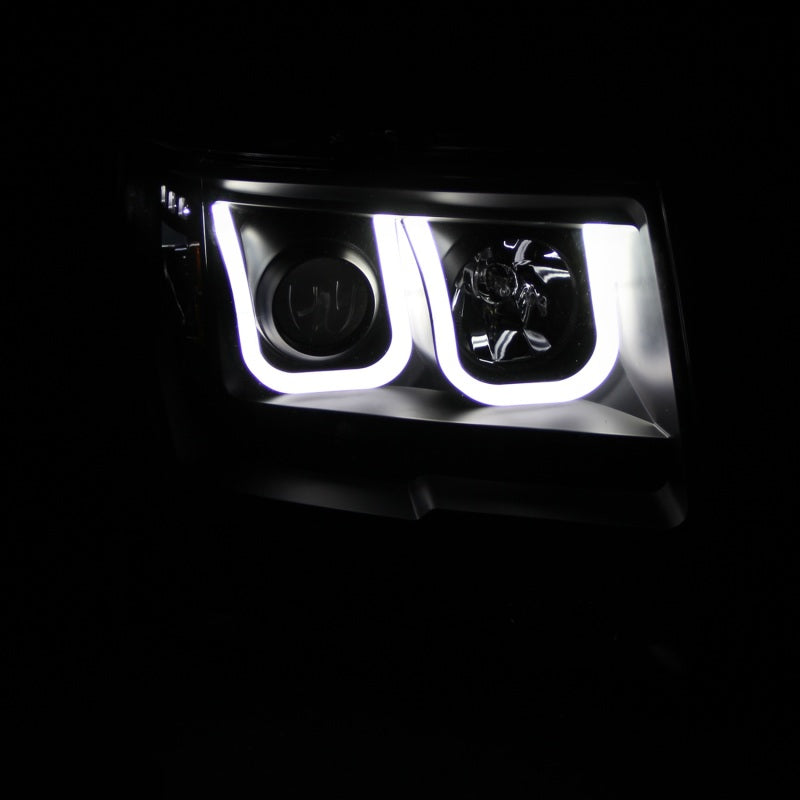 ANZO 2009-2014 Ford F-150 Proyector Faros delanteros con barra en U Negro