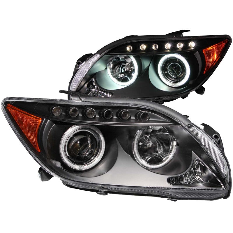 ANZO 2005-2010 Scion Tc Proyector Faros delanteros con Halo Black (CCFL)