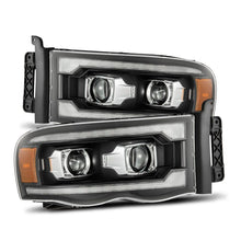 Laden Sie das Bild in den Galerie-Viewer, AlphaRex 02-05 Dodge Ram 1500 LUXX LED Proj Headlights Plank Style Black w/Activ Light/Seq Signal