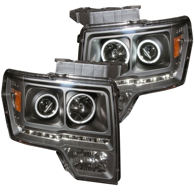 ANZO 2009-2014 Ford F-150 Faros delanteros proyectores con Halo Black (CCFL) G2