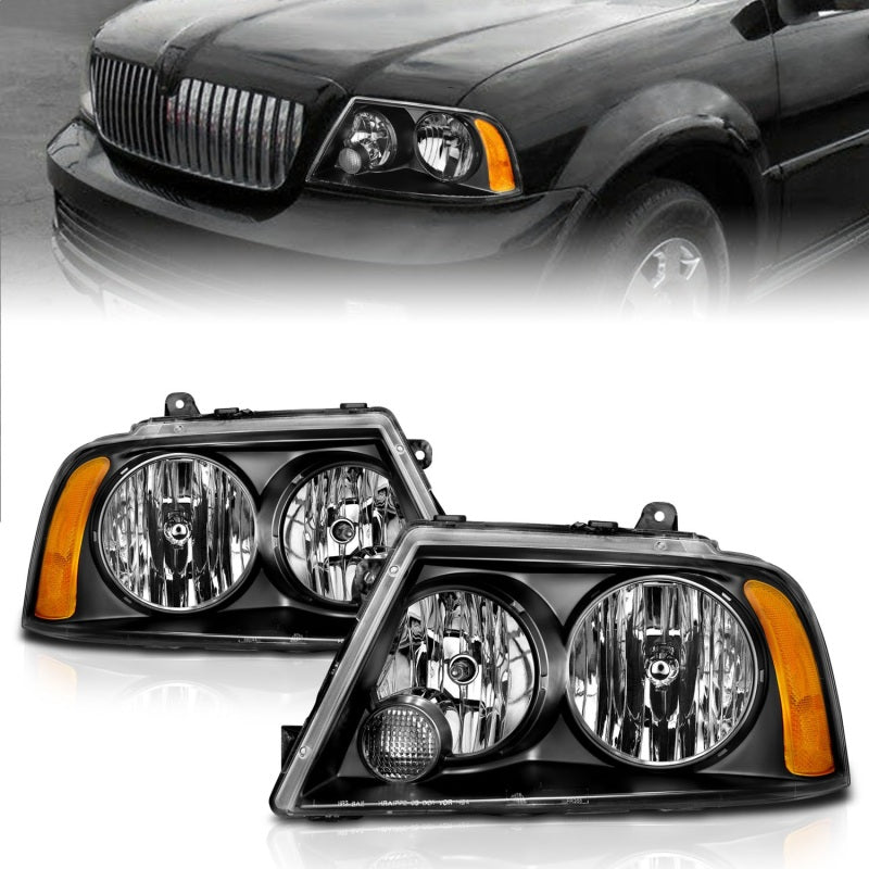 ANZO 2003-2006 Lincoln Navigator Crystal Faros delanteros negros