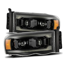 Laden Sie das Bild in den Galerie-Viewer, AlphaRex 02-05 Dodge Ram 1500 LUXX LED Proj Headlights Alpha Black w/Activ Light/Seq Signal